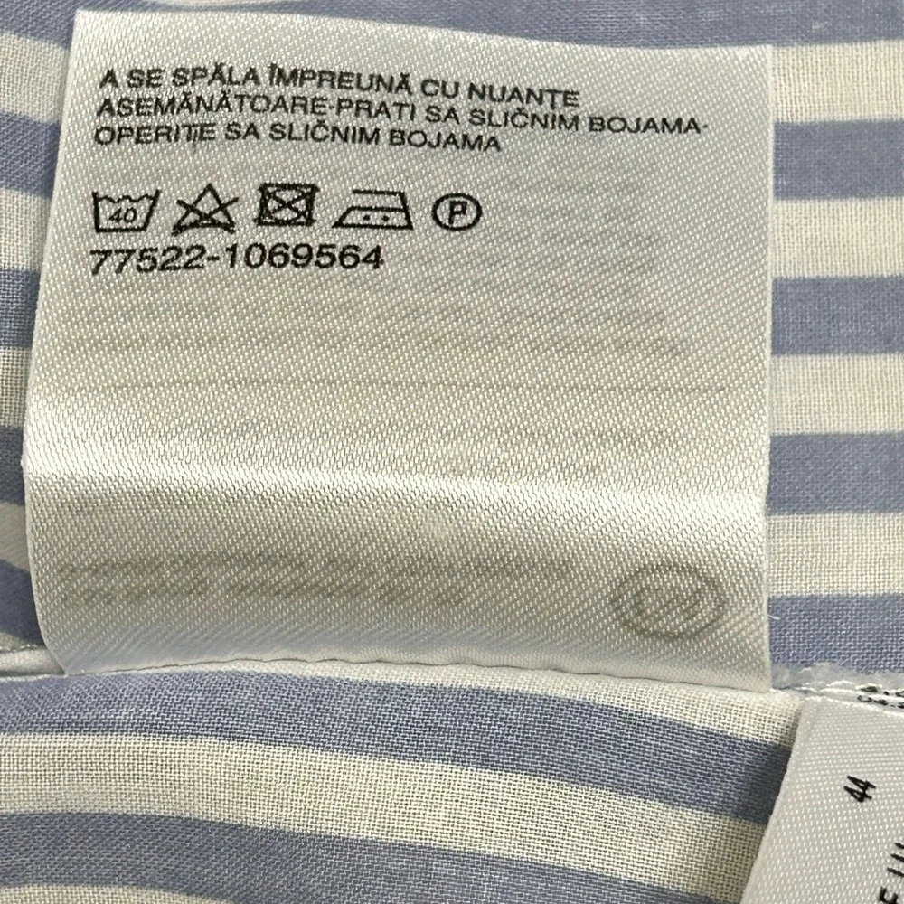 Yessica Blue and White Striped Blouse with Tie Sleeve Details - Picture 5 of 7